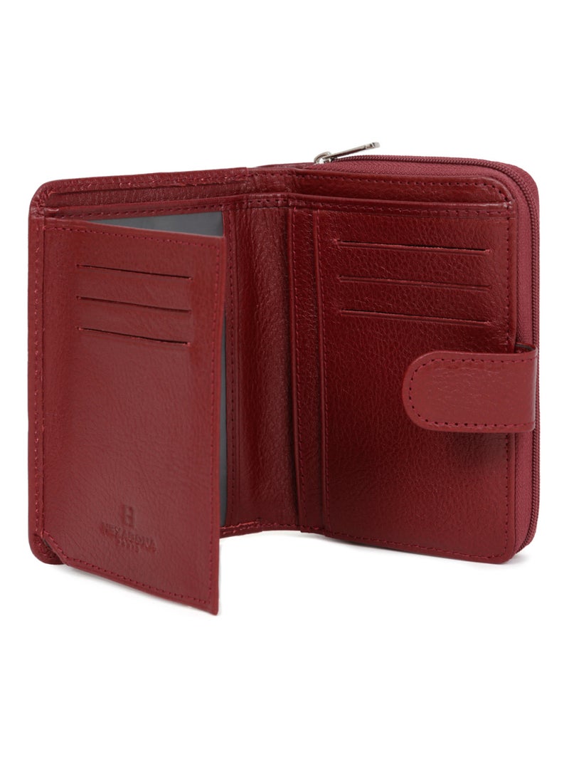Portefeuille  2 volets  Cuir RÉPUBLIQUE Rouge carmin - Kiabi