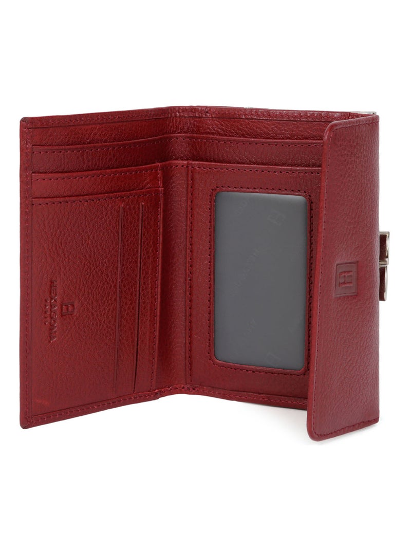 Portefeuille  2 volets  Cuir RÉPUBLIQUE Rouge carmin - Kiabi