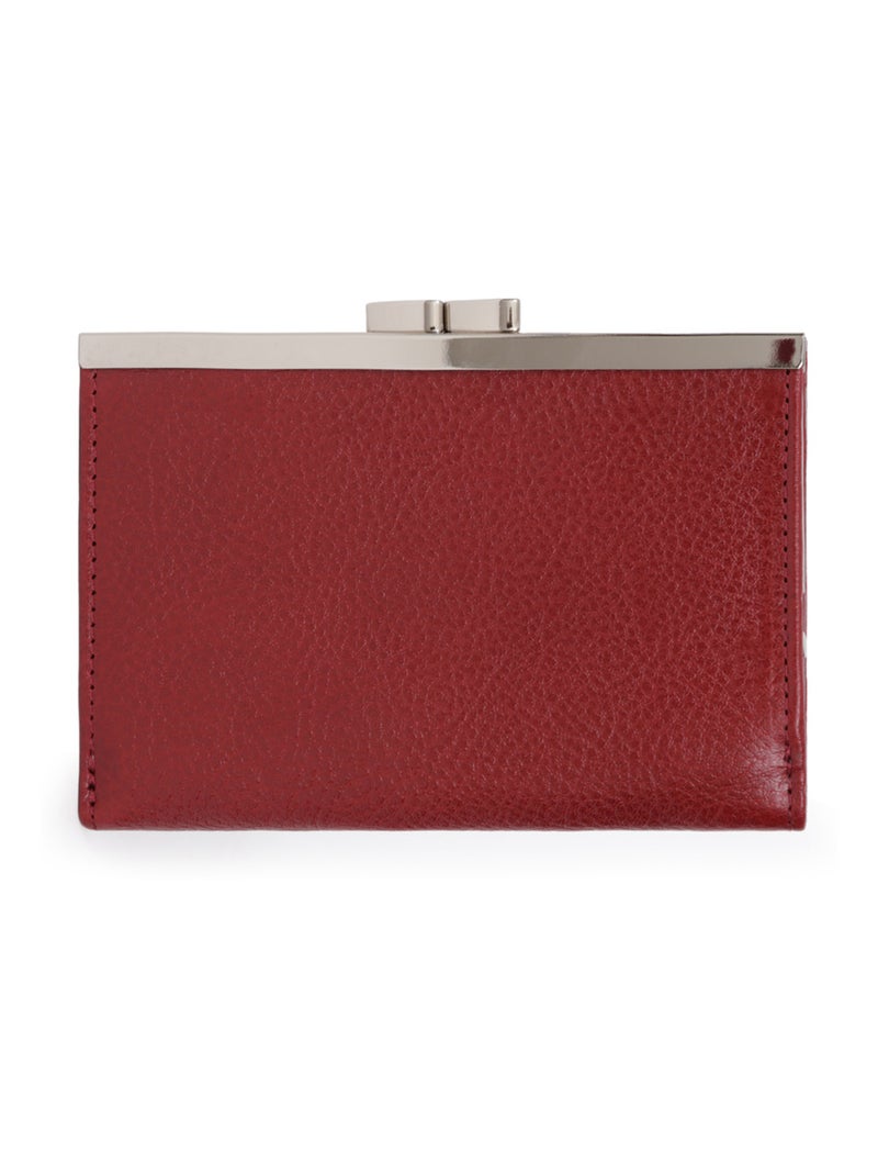 Portefeuille  2 volets  Cuir RÉPUBLIQUE Rouge carmin - Kiabi