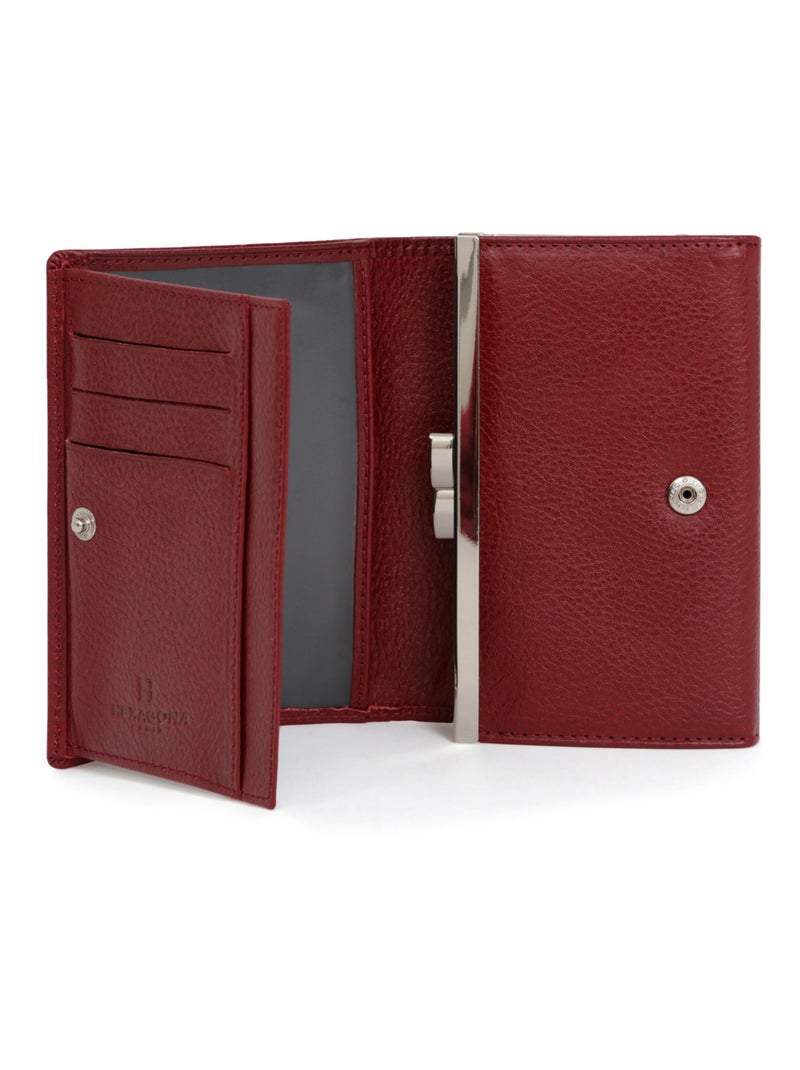 Portefeuille  2 volets  Cuir RÉPUBLIQUE Rouge carmin - Kiabi