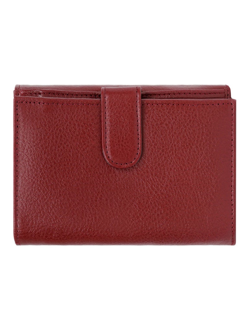 Portefeuille  2 volets  Cuir RÉPUBLIQUE Rouge carmin - Kiabi