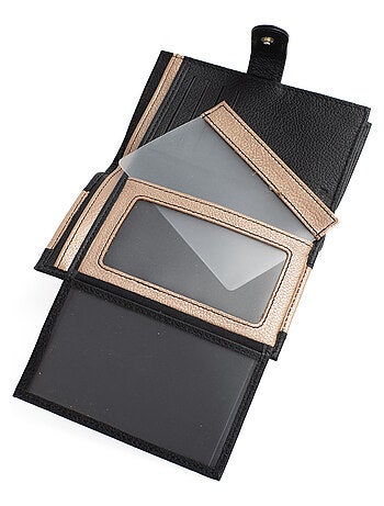 Portefeuille 2 volets stop rfid cuir bahia hexagona