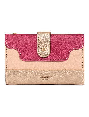 Portefeuille 2 volets stop rfid cuir bahia hexagona