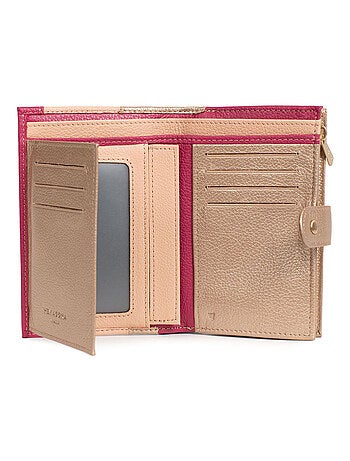 Portefeuille 2 volets stop rfid cuir bahia hexagona