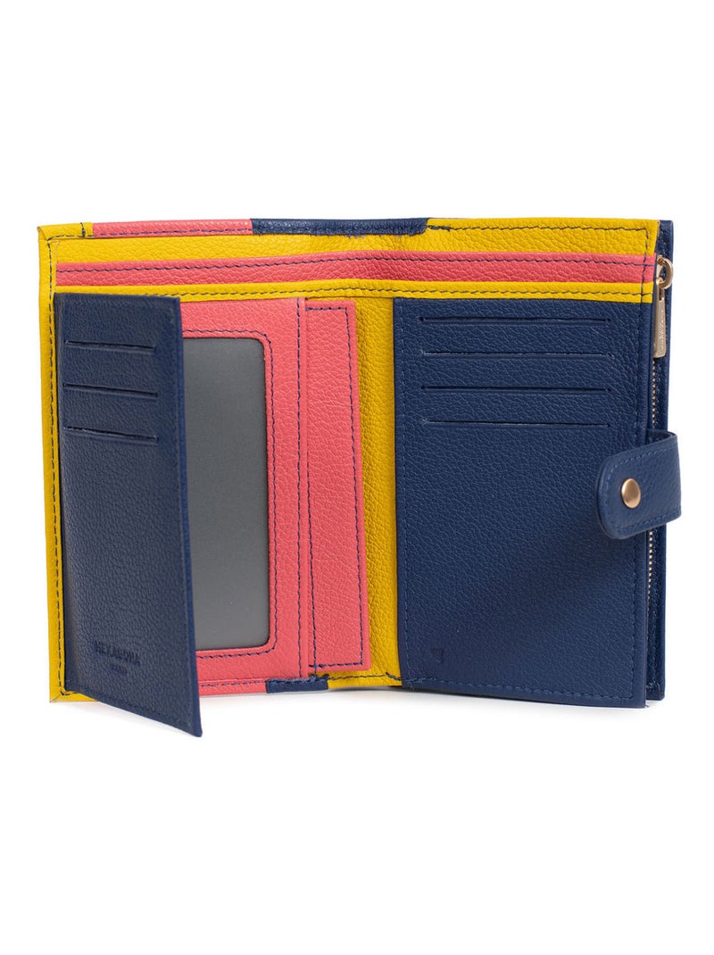 Portefeuille  2 volets  Stop RFID  Cuir BAHIA Jaune - Kiabi
