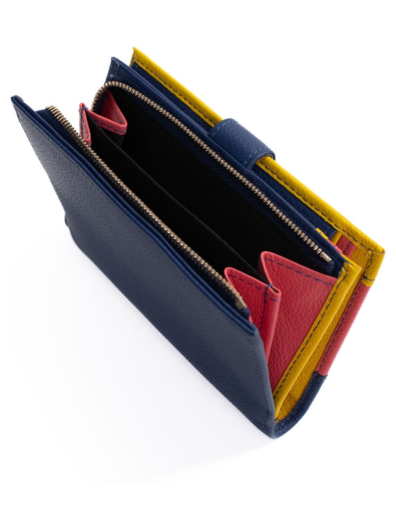 Portefeuille  2 volets  Stop RFID  Cuir BAHIA Jaune - Kiabi