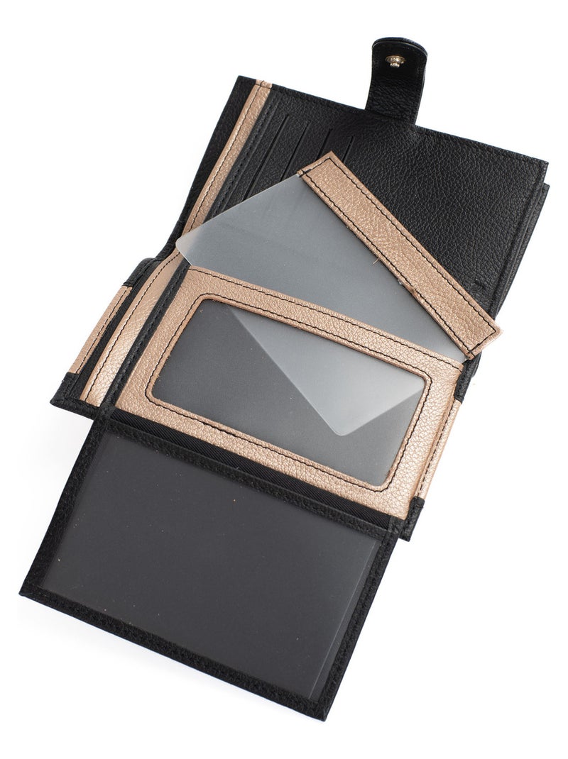 Portefeuille  2 volets  Stop RFID  Cuir BAHIA Noir Multicolore - Kiabi