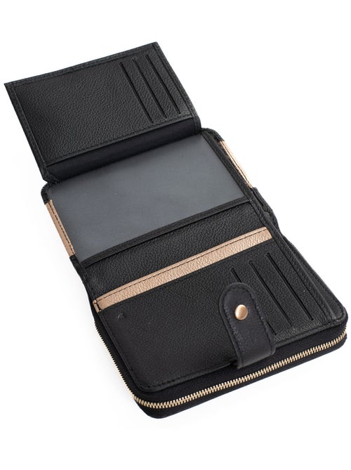 Portefeuille  2 volets  Stop RFID  Cuir BAHIA - Kiabi
