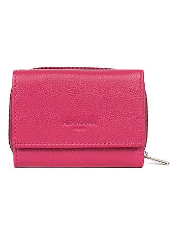 Portefeuille 2 volets stop rfid cuir confort hexagona