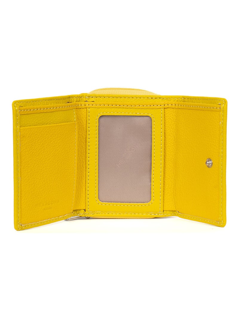 Portefeuille  2 volets  Stop RFID  Cuir CONFORT Jaune - Kiabi