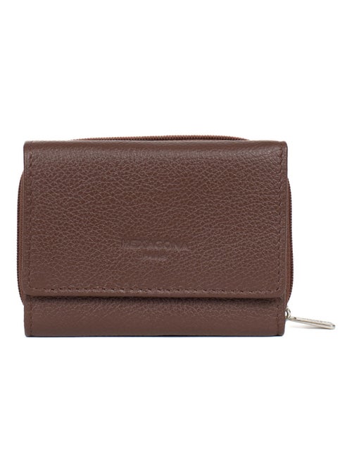 Portefeuille  2 volets  Stop RFID  Cuir CONFORT - Kiabi
