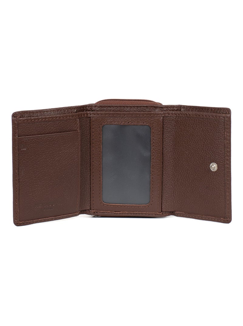Portefeuille  2 volets  Stop RFID  Cuir CONFORT Marron chocolat - Kiabi