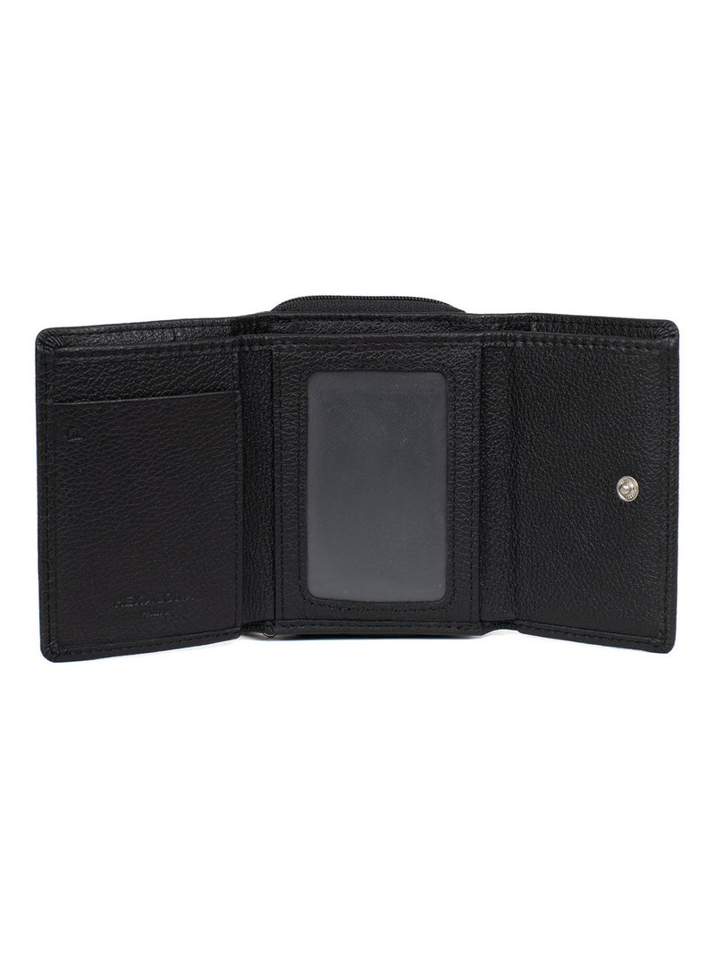 Portefeuille  2 volets  Stop RFID  Cuir CONFORT Noir - Kiabi