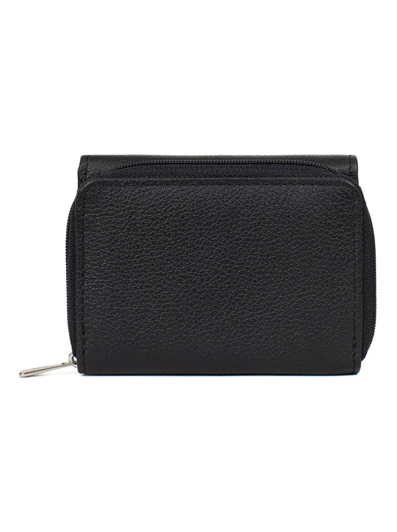 Portefeuille  2 volets  Stop RFID  Cuir CONFORT Noir - Kiabi