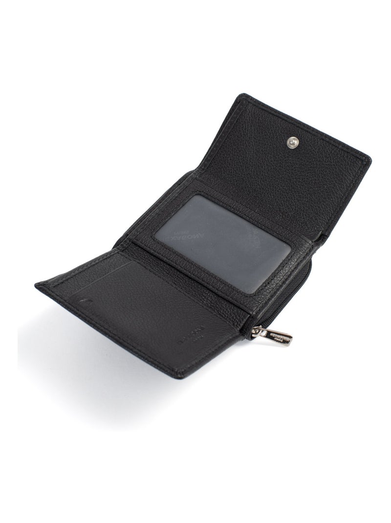 Portefeuille  2 volets  Stop RFID  Cuir CONFORT Noir - Kiabi