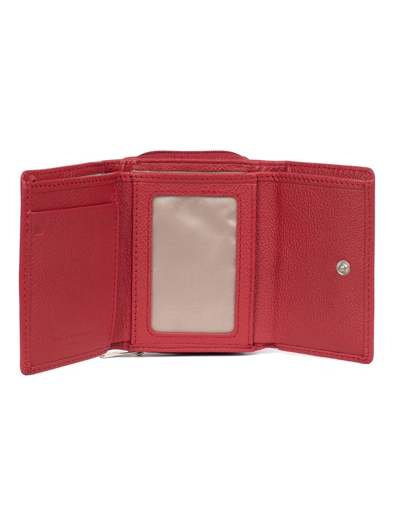 Portefeuille  2 volets  Stop RFID  Cuir CONFORT Rouge foncé - Kiabi