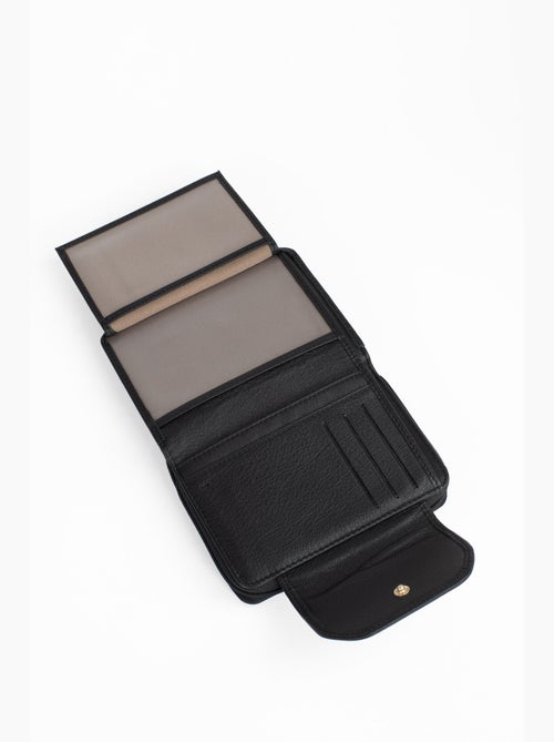 Portefeuille 2 volets Stop RFID Cuir de vachette TAIMA - Kiabi Portefeuille 2 volets Stop RFID Cuir de vachette TAIMA - Kiabi