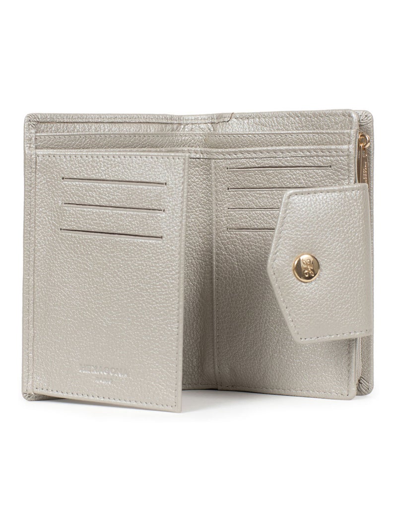 Portefeuille  2 volets  Stop RFID  Cuir LUNA Argent - Kiabi
