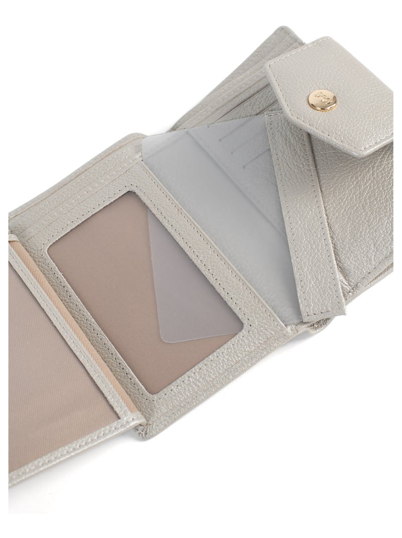 Portefeuille  2 volets  Stop RFID  Cuir LUNA Argent - Kiabi