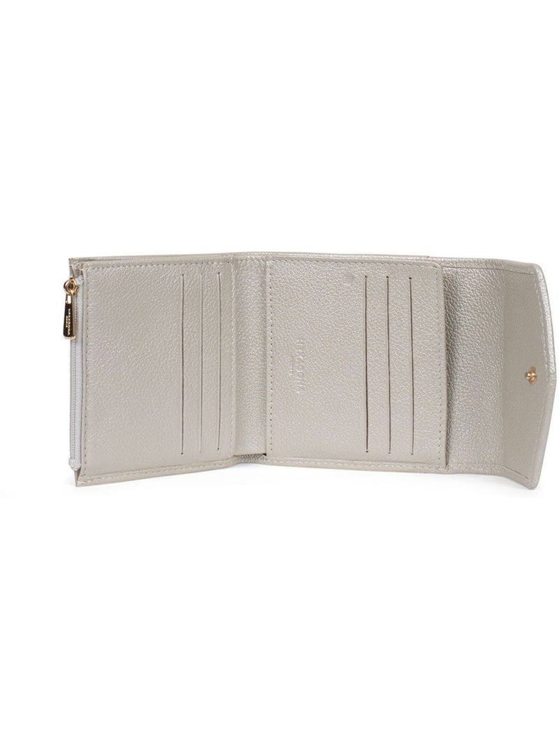 Portefeuille  2 volets  Stop RFID  Cuir LUNA Argent - Kiabi
