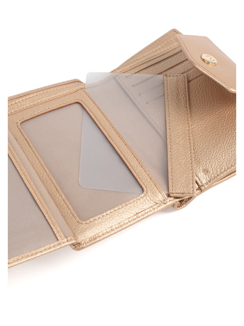 Portefeuille  2 volets  Stop RFID  Cuir LUNA Doré/or - Kiabi