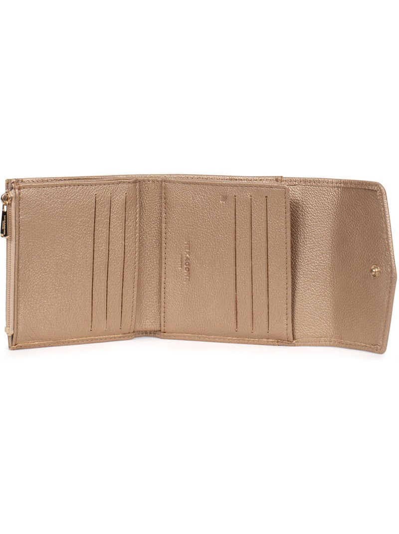 Portefeuille  2 volets  Stop RFID  Cuir LUNA Doré/or - Kiabi