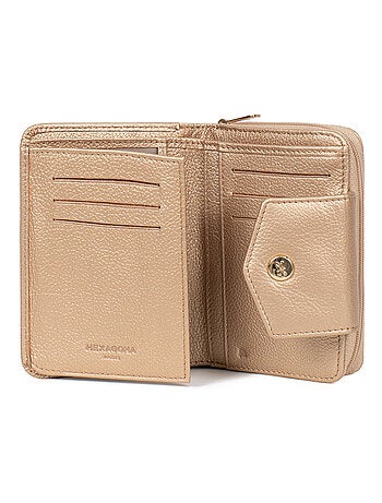 Portefeuille 2 volets stop rfid cuir luna hexagona