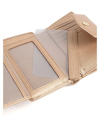 Portefeuille 2 volets stop rfid cuir luna hexagona