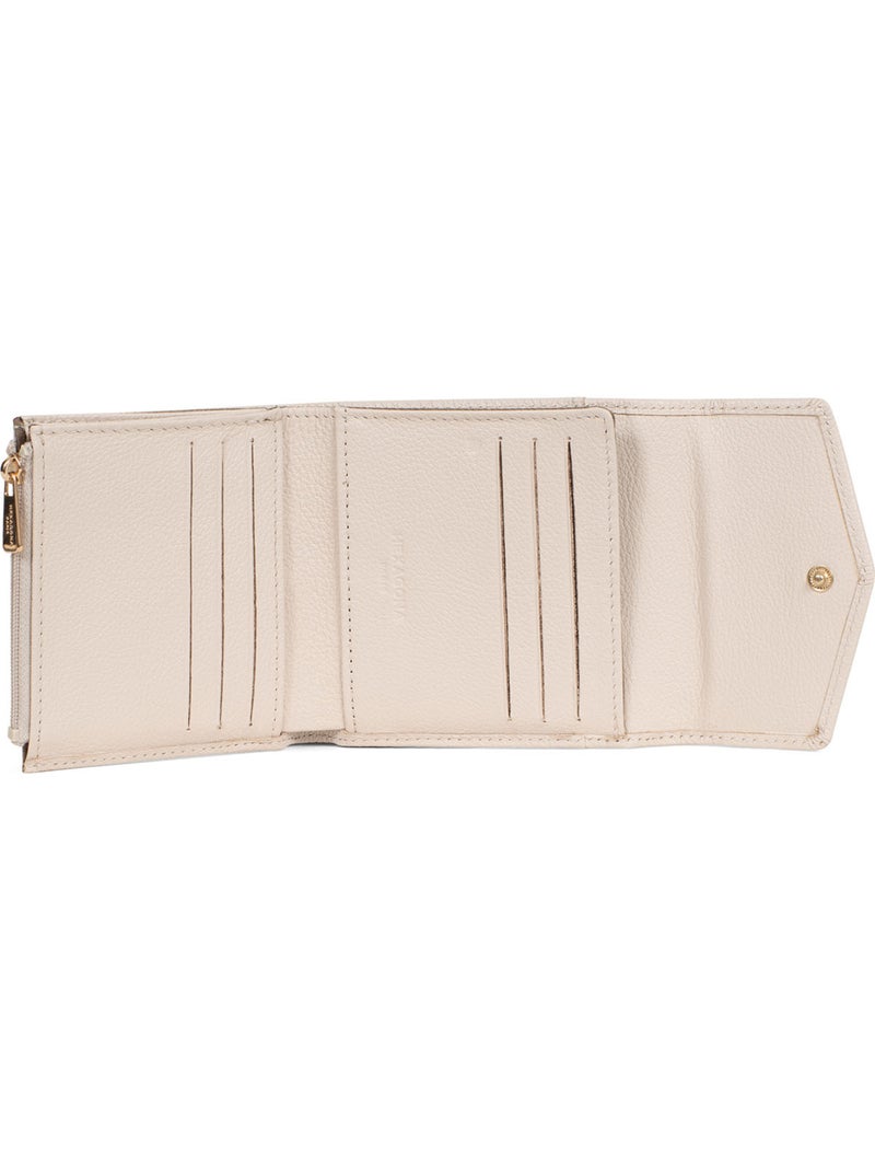 Portefeuille  2 volets  Stop RFID  Cuir LUNA Ivoire - Kiabi