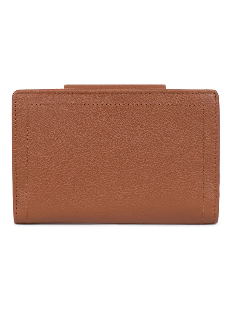 Portefeuille  2 volets  Stop RFID  Cuir LUNA Marron caramel - Kiabi