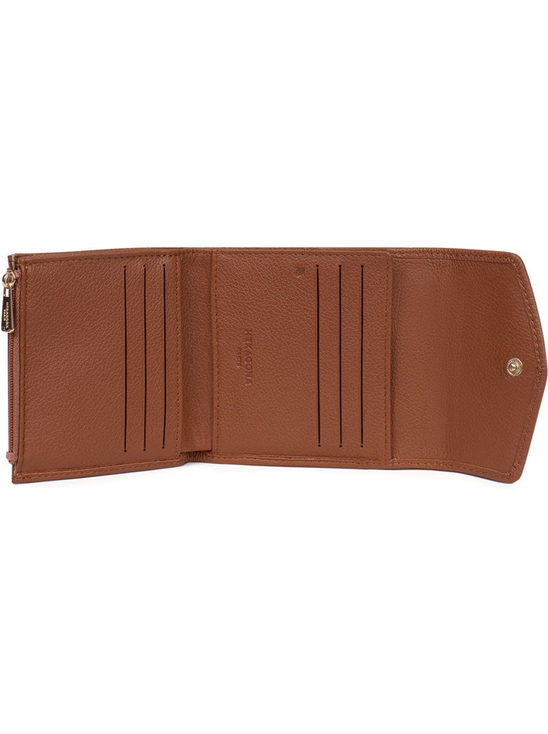 Portefeuille  2 volets  Stop RFID  Cuir LUNA Marron caramel - Kiabi