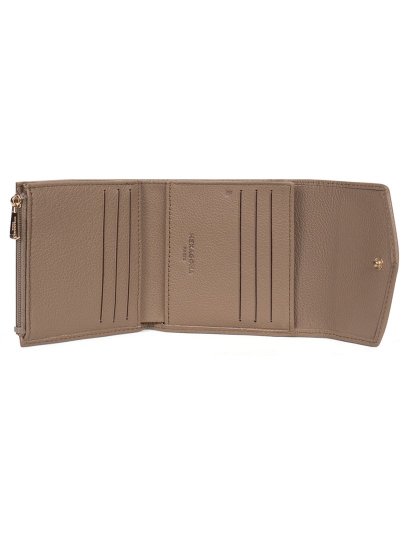 Portefeuille  2 volets  Stop RFID  Cuir LUNA Marron clair - Kiabi