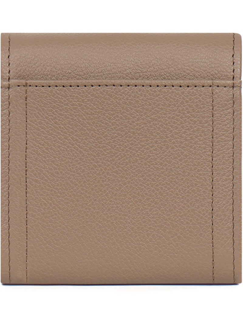 Portefeuille  2 volets  Stop RFID  Cuir LUNA Marron clair - Kiabi