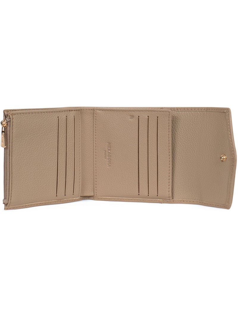 Portefeuille  2 volets  Stop RFID  Cuir LUNA Marron glacé - Kiabi