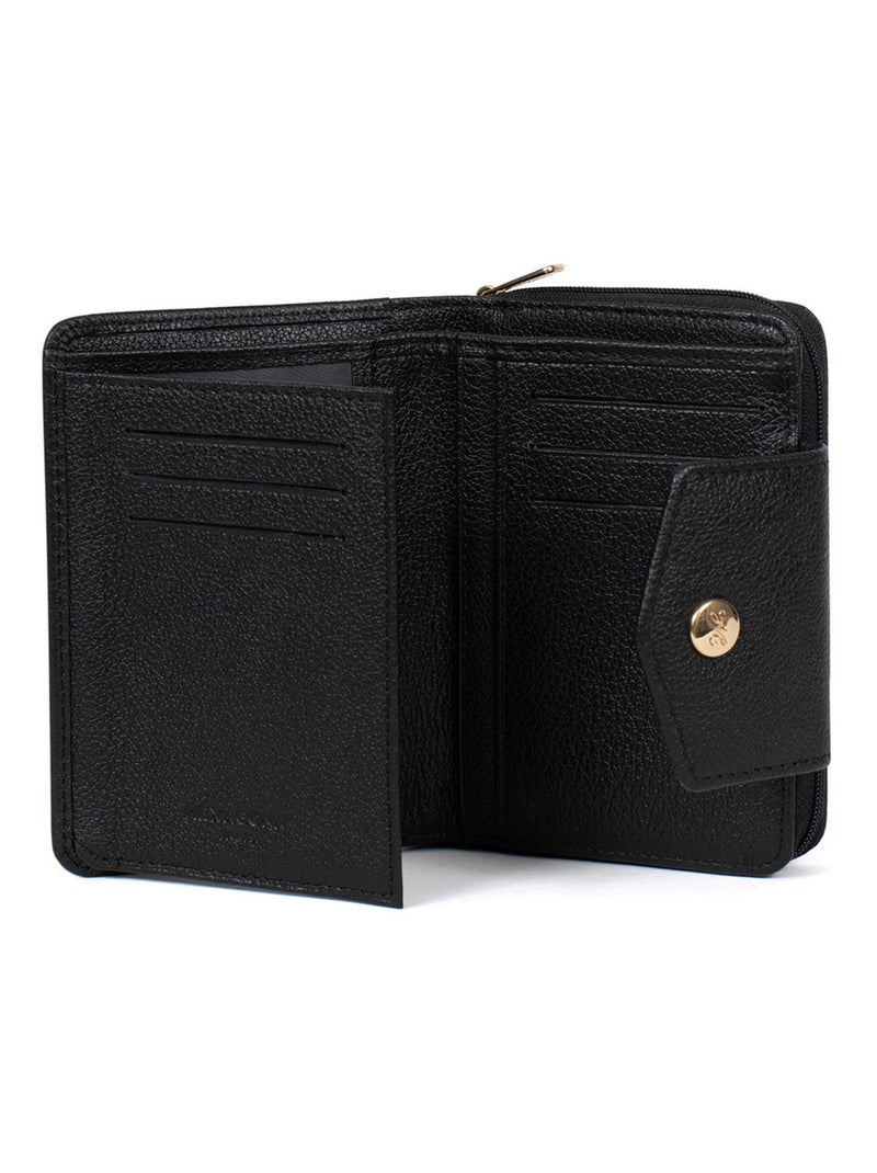 Portefeuille  2 volets  Stop RFID  Cuir LUNA Noir - Kiabi