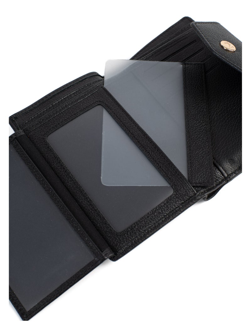 Portefeuille  2 volets  Stop RFID  Cuir LUNA Noir - Kiabi