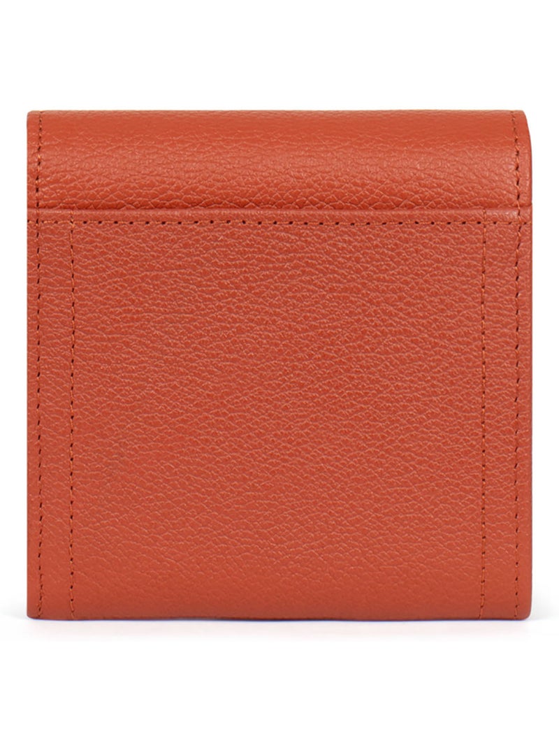 Portefeuille  2 volets  Stop RFID  Cuir LUNA Orange - Kiabi