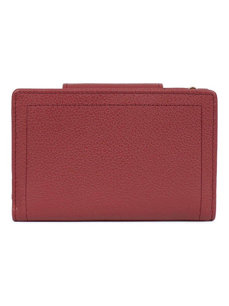 Portefeuille  2 volets  Stop RFID  Cuir LUNA Rouge carmin - Kiabi