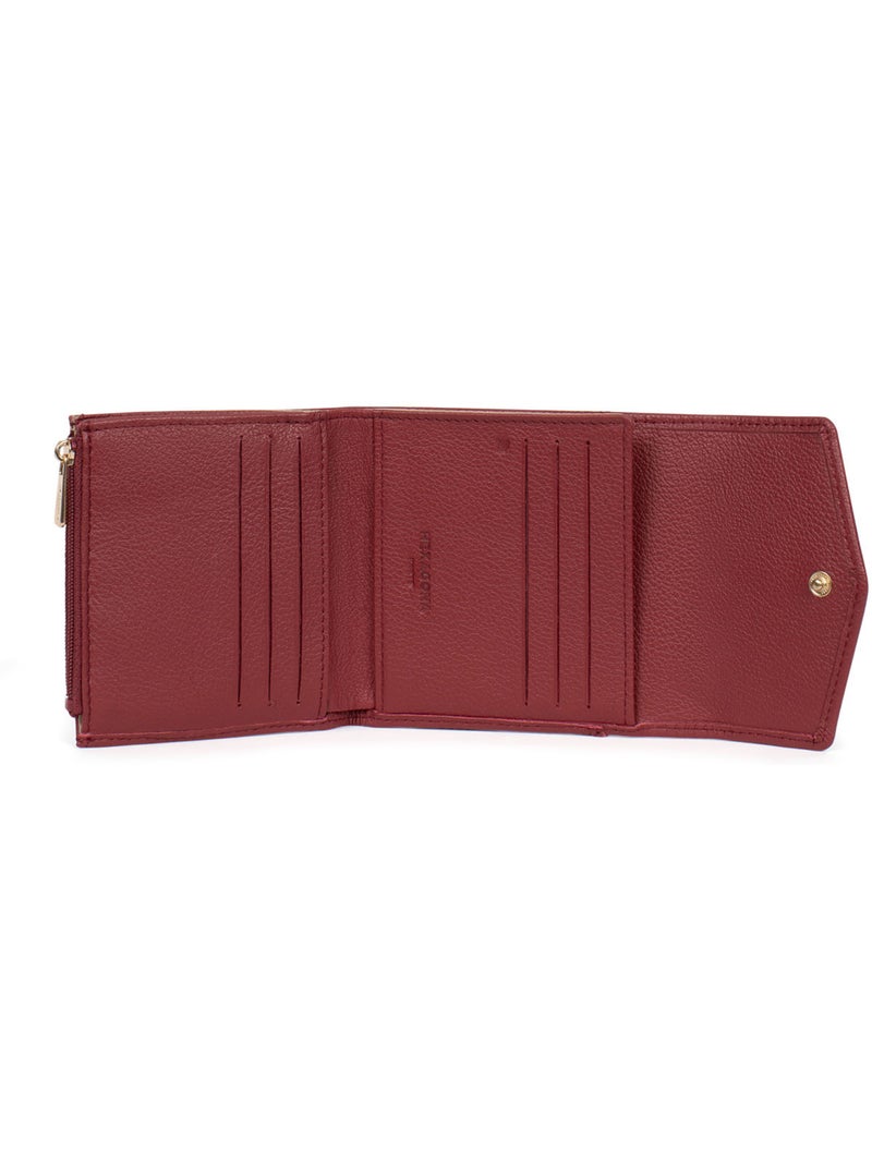 Portefeuille  2 volets  Stop RFID  Cuir LUNA Rouge carmin - Kiabi