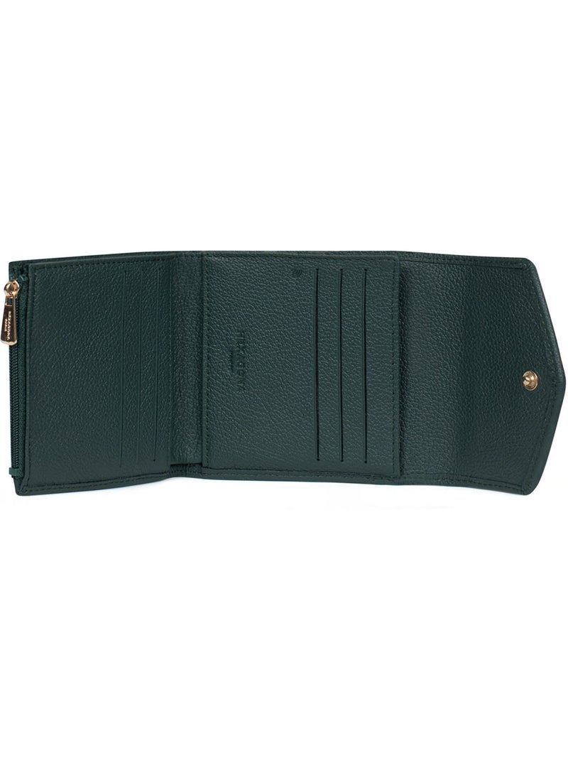 Portefeuille  2 volets  Stop RFID  Cuir LUNA Vert sapin - Kiabi