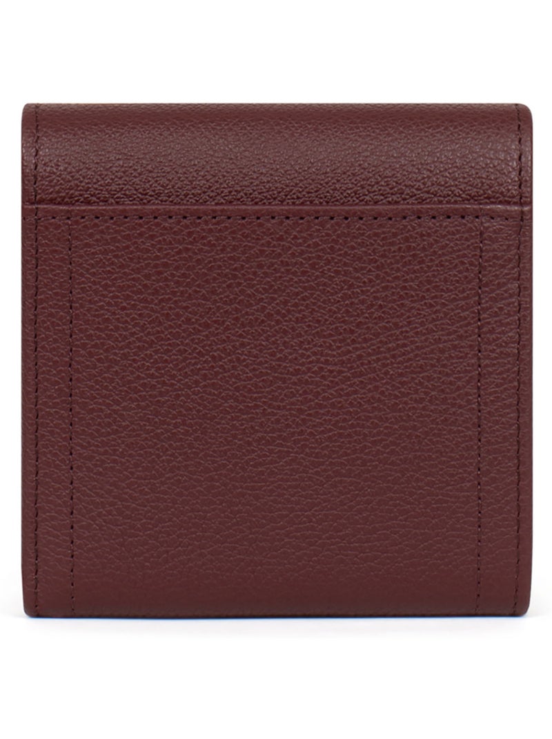 Portefeuille  2 volets  Stop RFID  Cuir LUNA Violet prune - Kiabi