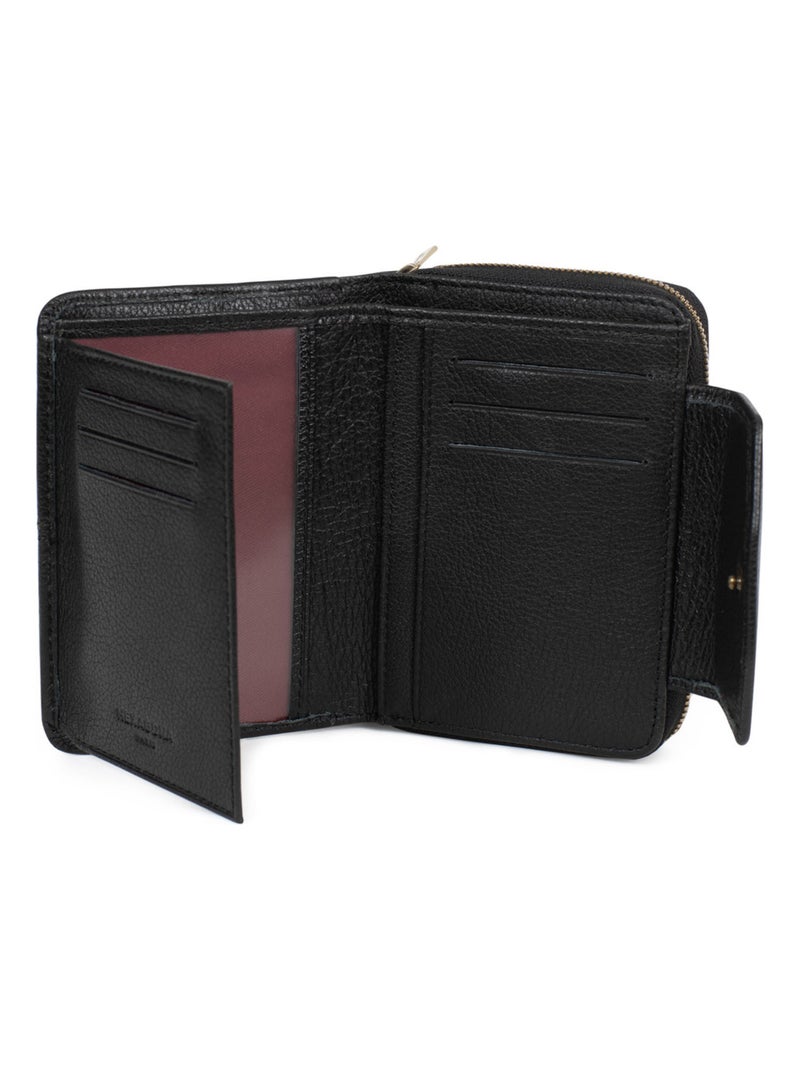 Portefeuille  2 volets  Stop RFID  Cuir Parisienne Noir - Kiabi