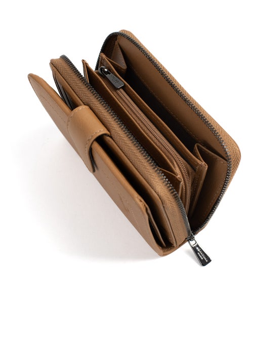 Portefeuille  2 volets  Stop RFID  Cuir SAUVAGE - Kiabi