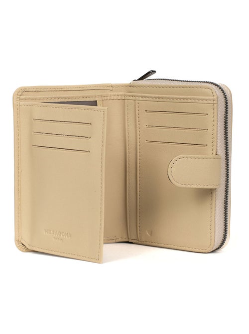 Portefeuille  2 volets  Stop RFID  Cuir SAUVAGE - Kiabi