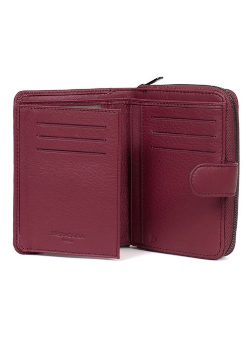 Portefeuille  2 volets  Stop RFID  Cuir SAUVAGE - Kiabi