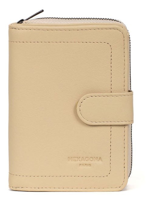 Portefeuille  2 volets  stop rfid  cuir sauvage hexagona - Kiabi