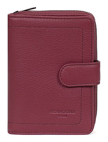 Portefeuille 2 volets stop rfid cuir sauvage hexagona