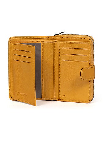 Portefeuille 2 volets stop rfid cuir sauvage hexagona