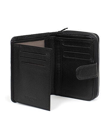 Portefeuille 2 volets stop rfid cuir sauvage hexagona