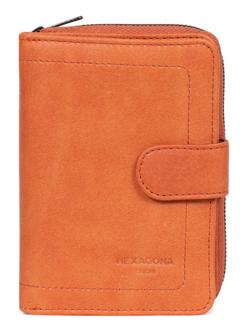 Portefeuille  2 volets  stop rfid  cuir sauvage hexagona - Kiabi